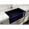 Bocchi Aderci Ultra-Slim Farmhouse Apron Front Fireclay 30 in. Single Bowl Kitchen Sink in Sapphire Blue 1481-010-0120